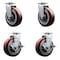 Service Caster 6 Inch Poly on Polyolefin Swivel Caster Set with Roller Bearings 2 Brakes SCC SCC-20S620-PPUR-2-TLB-2 - alternate 1